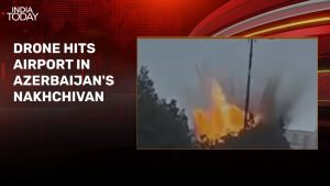 Watch: Moment when drone struck Azerbaijan airport; 2 injured