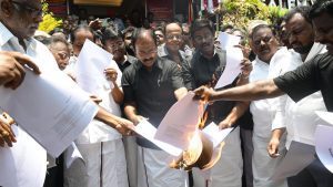 Tourism Minister, TNCC president protest against Delimitation Bill in Salem