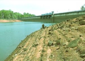 Dipping water level in Peppara dam