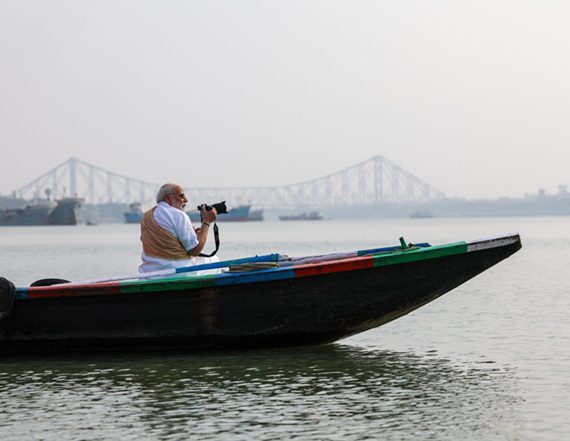 PM Modi Shares Hooghly Boat Ride Photos, Invokes ‘Maa Ganga’ in Bengal Outreach
