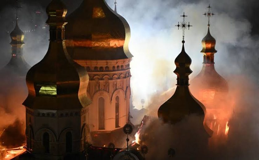 Russian forces carry out strikes in Ukraine, killing nine people, damaging St. Sophia Cathedral