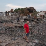Wildfire destroys homes in France village.