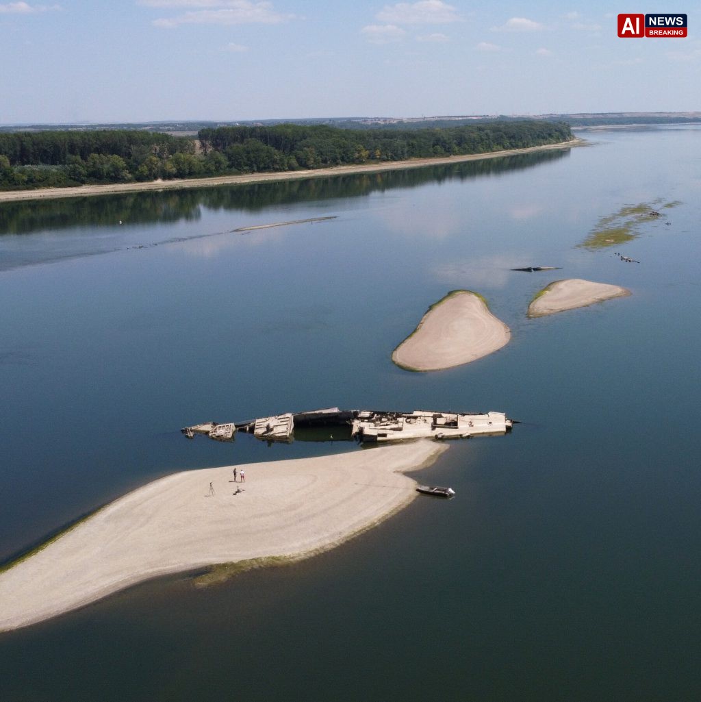 Danube River Experiences Record Low Water Levels Due to Severe Heatwave.