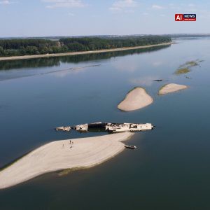 Danube River Experiences Record Low Water Levels Due to Severe Heatwave.