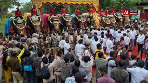 Gajapayana flags off Dasara elephant journey; Abhimanyu accorded ceremonial farewell