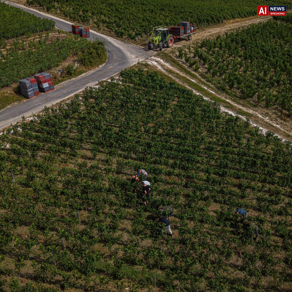 French vineyards harvest