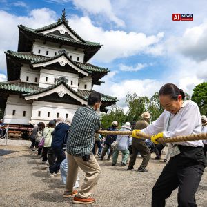 The People of Hirosaki, Japan, Try to Move a Castle by Hand
