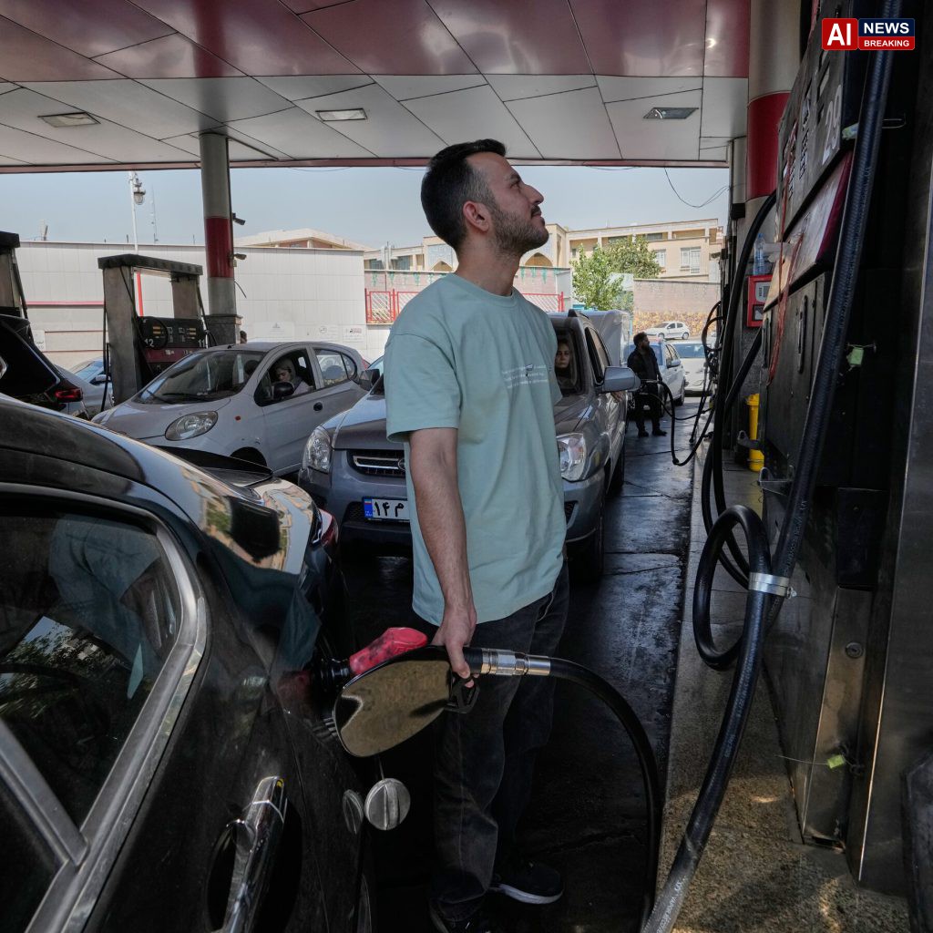 Long Lines for Gas in Iran Show War and U.S. Blockade Squeezing Supply