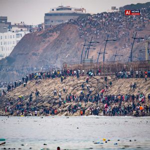 Migrants enter Spanish territory Ceuta