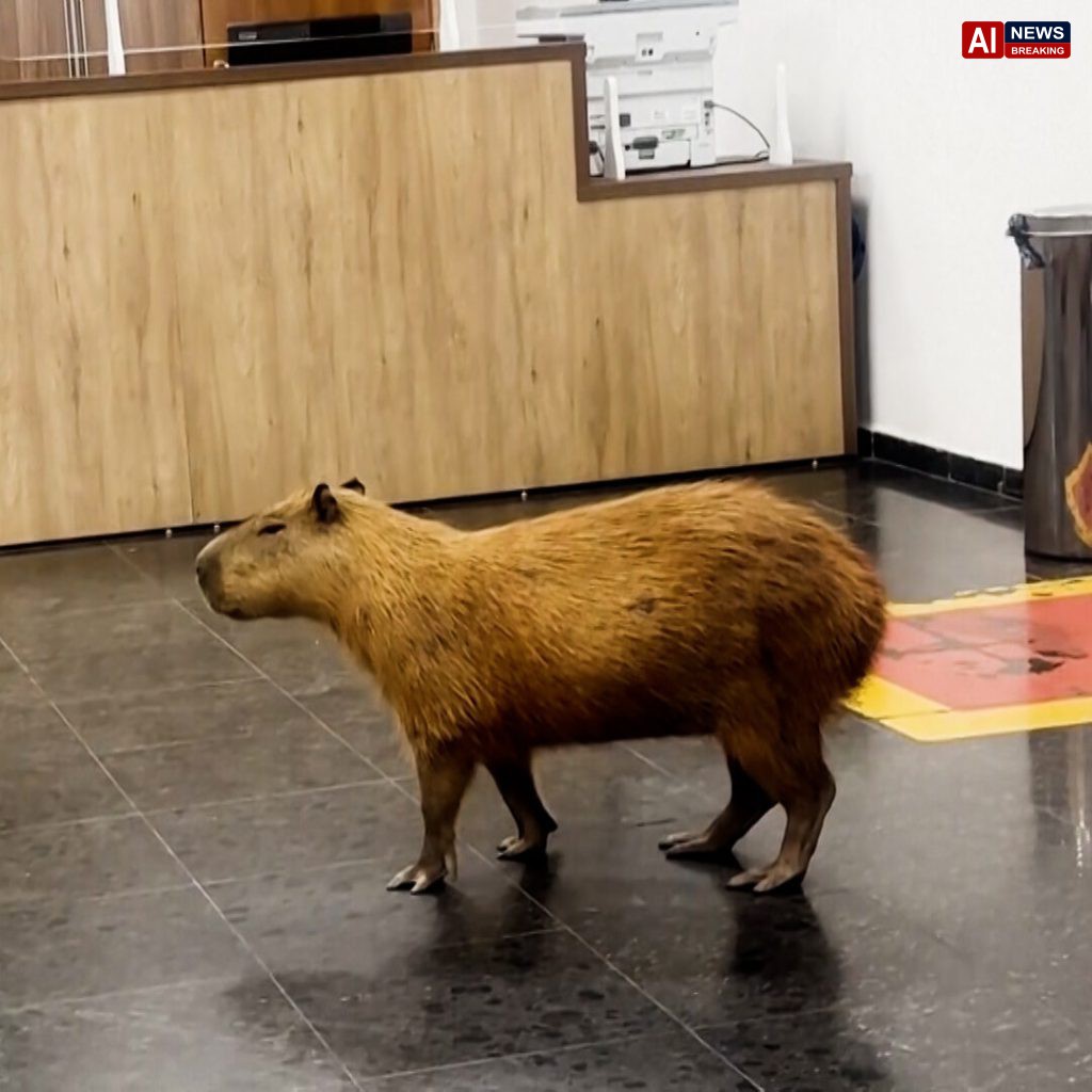 Capybaras invade Brazilian State Legislature building.
