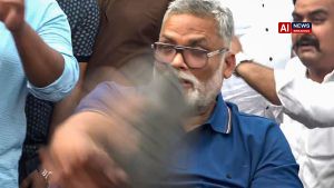 Slipper hurled at Pappu Yadav during press conference as MP defends Ram temple donation skit