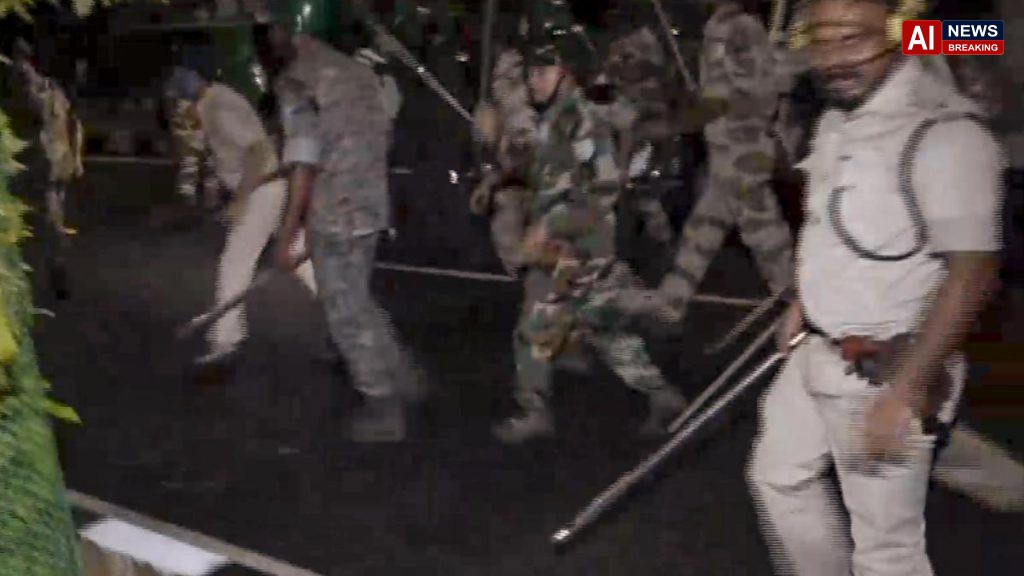 Protesters clash with police in Ranchi.