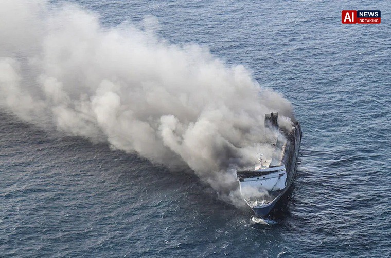 Ferry catches fire off Indonesia, 5 dead