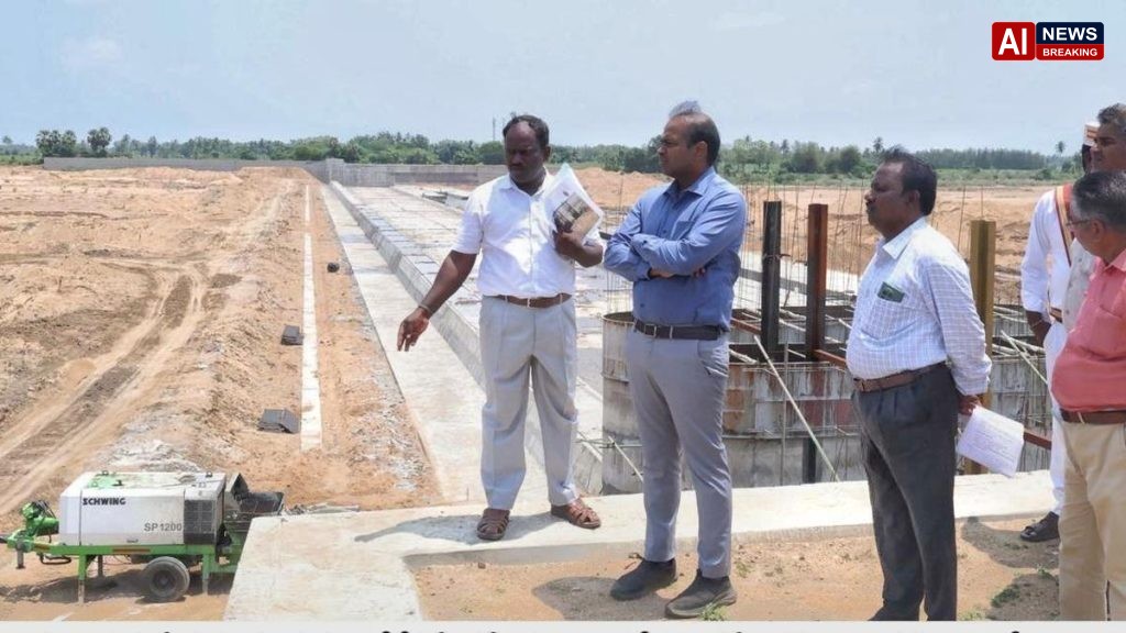 Collector inspects flood mitigation projects in Cuddalore