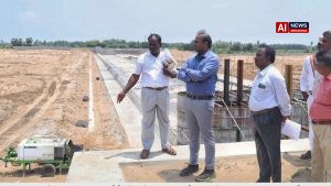 Collector inspects flood mitigation projects in Cuddalore