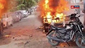 YSRCP office in Rayachoti partly set on fire, vehicles torched; party blames TDP activists