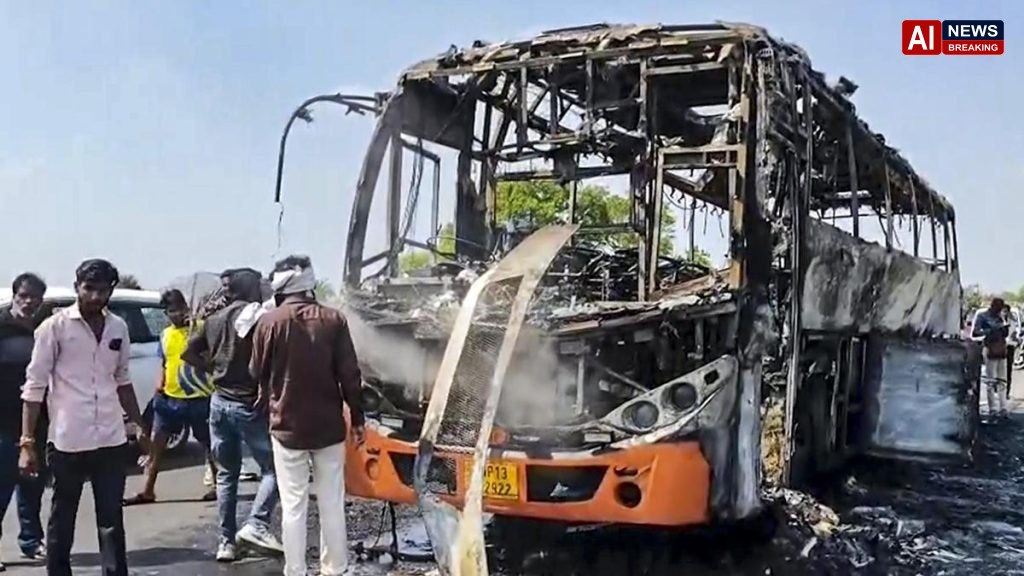 Passenger bus, running under recently launched M.P. govt service, gutted in fire; passengers evacuated safely